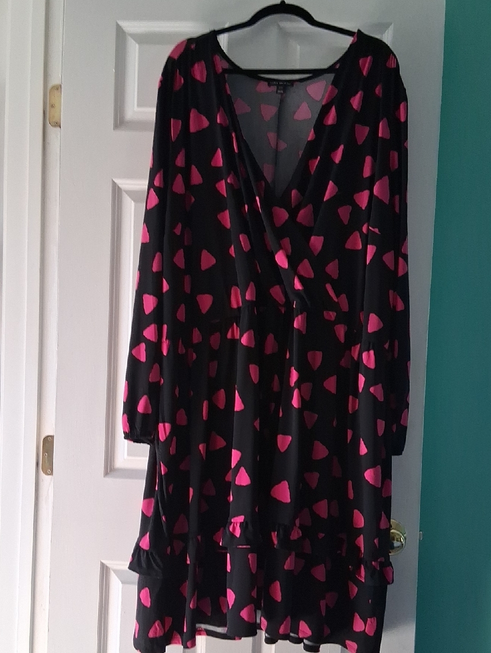 Lane Bryant Black Dress with Pink Print